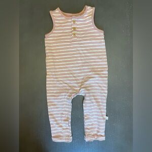Carter's Little Planet Pink and White Striped Tank Top Romper